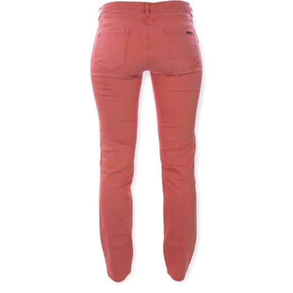 SCOTCH & SODA MAISON SCOTCH Coral/Mauve Suede Knee Patch Straight Leg Jeans‎ 25R - Picture 2 of 10